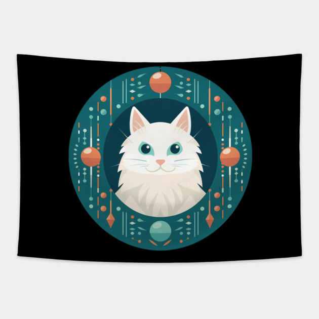 Turkish Angora Cat Xmas Ornament, Love Cats Tapestry by logiamerch
