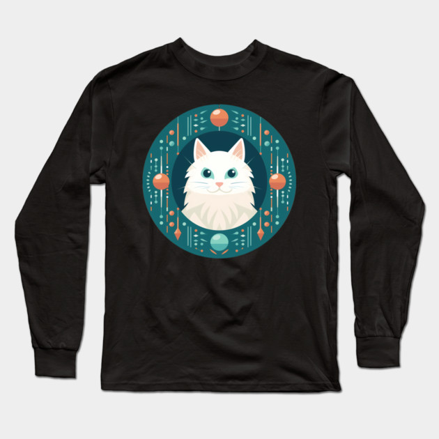 Turkish Angora Cat Xmas Ornament, Love Cats Long Sleeve T-Shirt by logiamerch