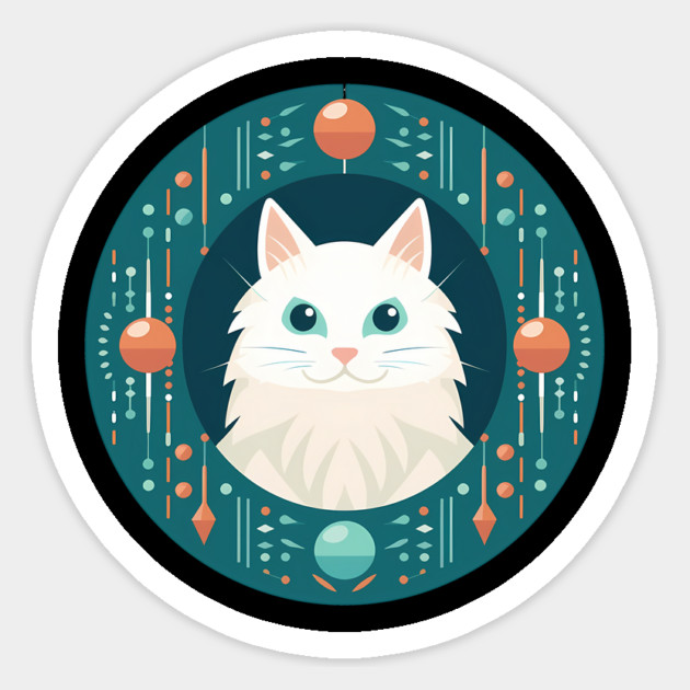 Turkish Angora Cat Xmas Ornament, Love Cats Sticker by logiamerch