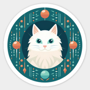 Turkish Angora Cat Xmas Ornament, Love Cats Magnet