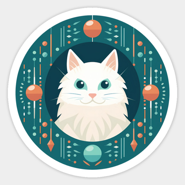 Turkish Angora Cat Xmas Ornament, Love Cats Magnet by logiamerch