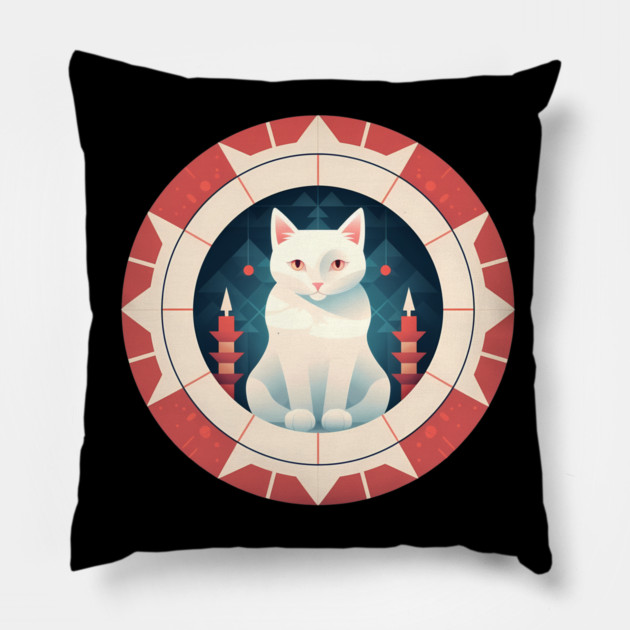 Turkish Van Cat Xmas Ornament, Love Cats Pillow by logiamerch