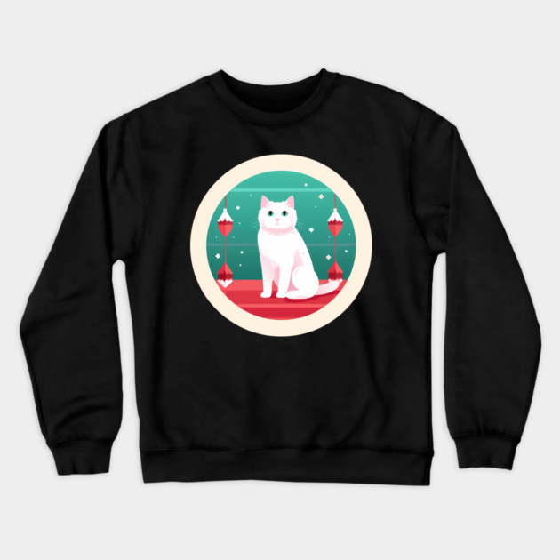 Turkish Van Cat Xmas Ornament, Love Cats Crewneck Sweatshirt by logiamerch