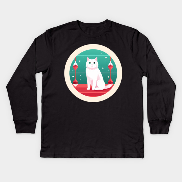 Turkish Van Cat Xmas Ornament, Love Cats Kids Long Sleeve T-Shirt by logiamerch