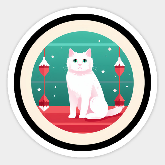 Turkish Van Cat Xmas Ornament, Love Cats Sticker by logiamerch