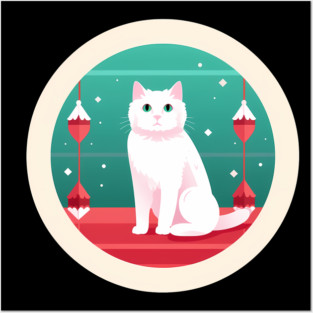 Turkish Van Cat Xmas Ornament, Love Cats Posters and Art