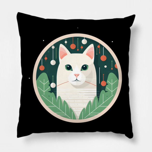 Turkish Van Cat Xmas Ornament, Love Cats Pillow by logiamerch