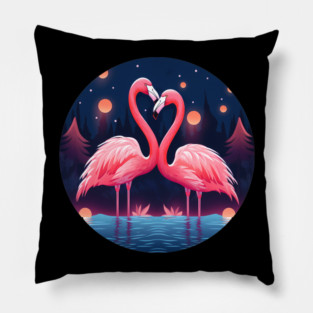 Flamingo Flock Sunset, Love Flamingos Pillow