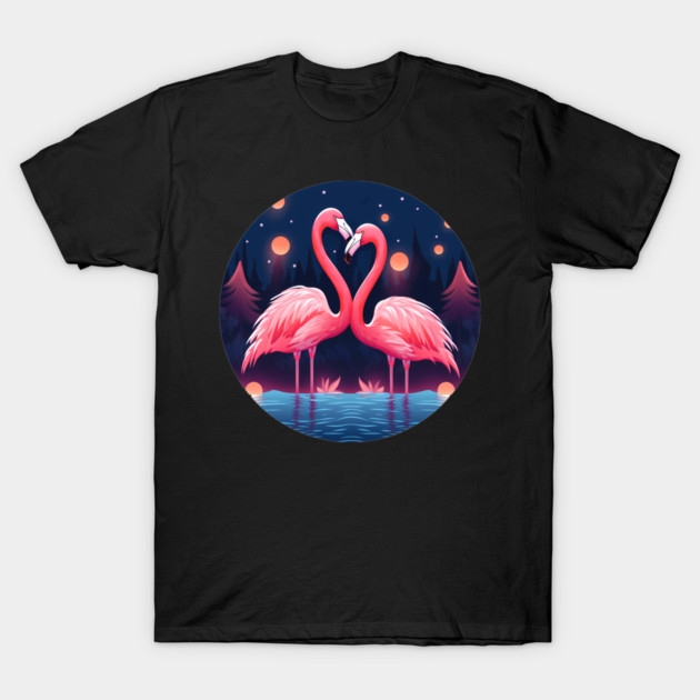 Flamingo Flock Sunset, Love Flamingos T-Shirt by logiamerch