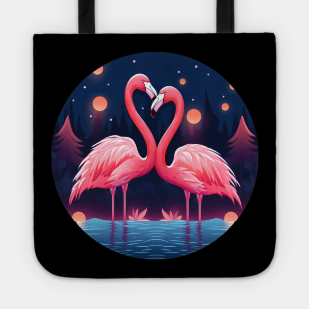 Flamingo Flock Sunset, Love Flamingos Tote by logiamerch