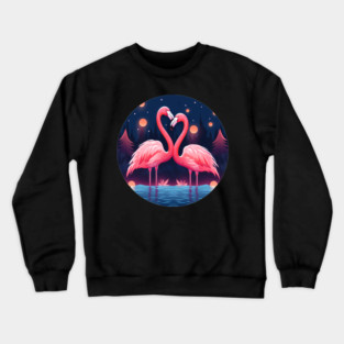 Flamingo Flock Sunset, Love Flamingos Crewneck Sweatshirt