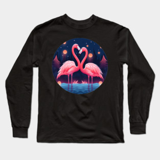 Flamingo Flock Sunset, Love Flamingos Long Sleeve T-Shirt