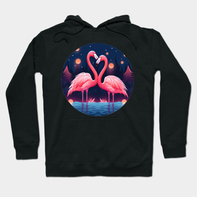 Flamingo Flock Sunset, Love Flamingos Hoodie by logiamerch