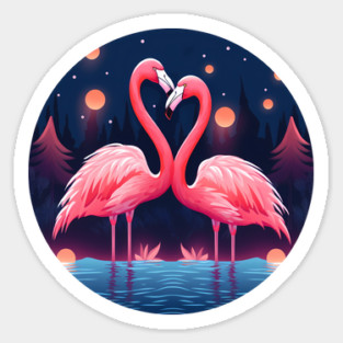 Flamingo Flock Sunset, Love Flamingos Magnet
