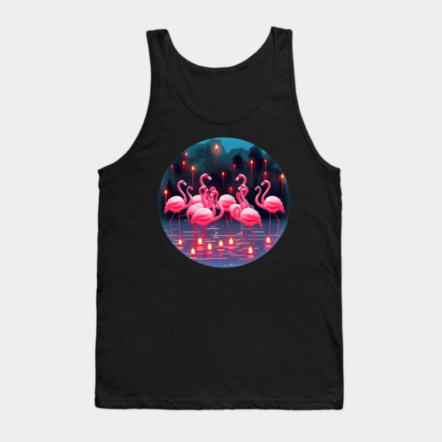 Flamingo Flock Sunset, Love Flamingos Tank Top by logiamerch