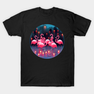 Flamingo Flock Sunset, Love Flamingos T-Shirt