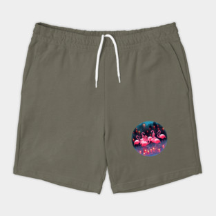 Flamingo Flock Sunset, Love Flamingos Shorts