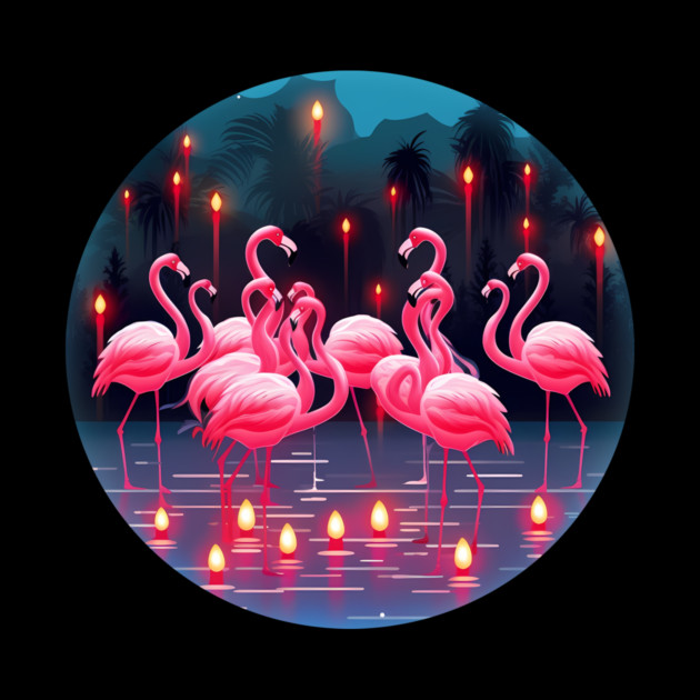 Flamingo Flock Sunset, Love Flamingos by logiamerch