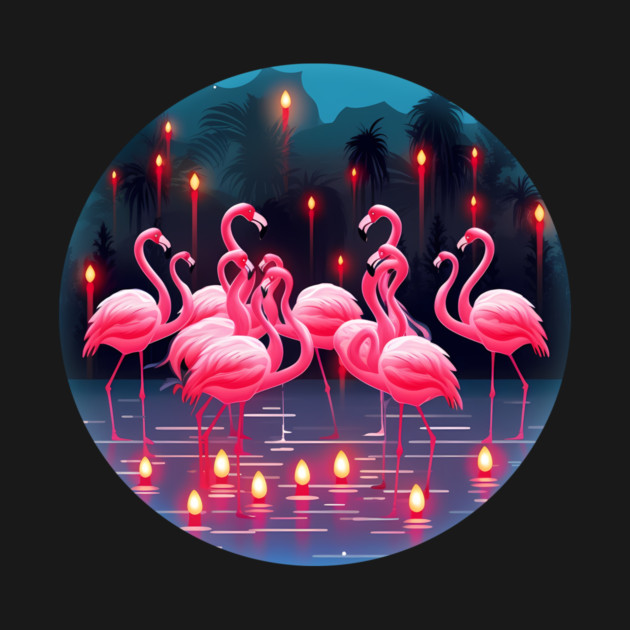 Flamingo Flock Sunset, Love Flamingos by logiamerch