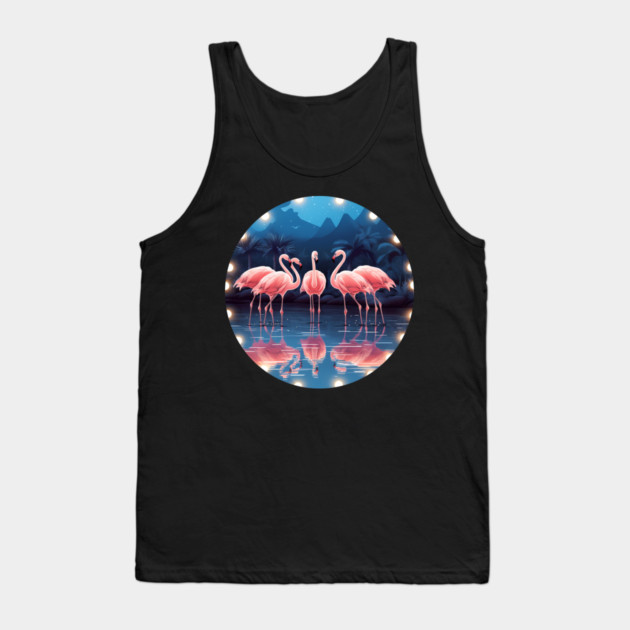 Flamingo Flock Sunset, Love Flamingos Tank Top by logiamerch