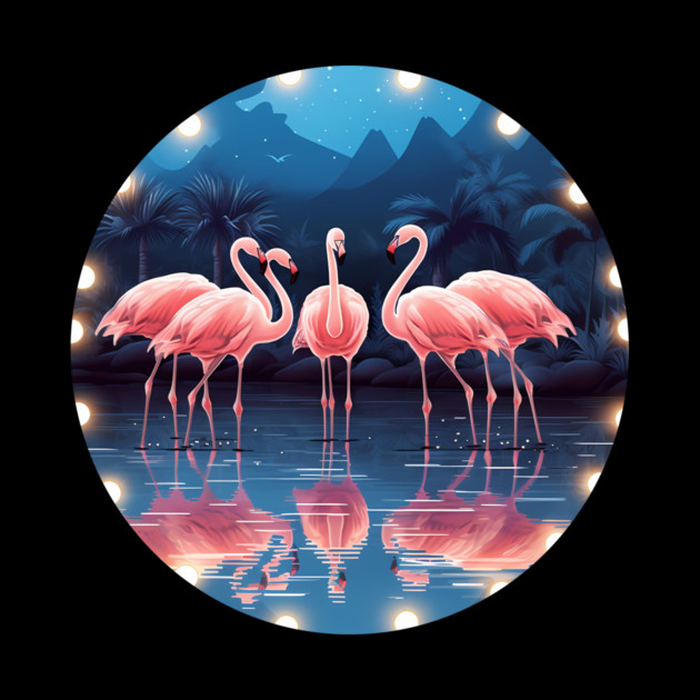 Flamingo Flock Sunset, Love Flamingos by logiamerch