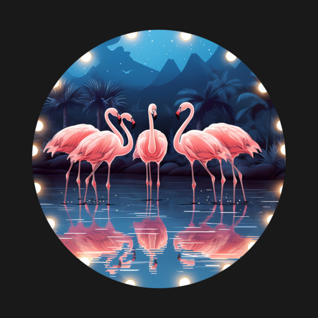 Flamingo Flock Sunset, Love Flamingos by logiamerch
