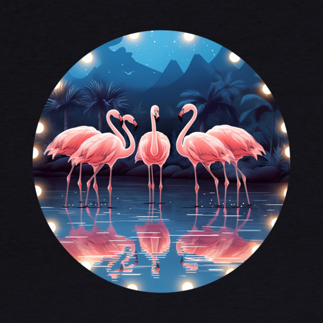Flamingo Flock Sunset, Love Flamingos by logiamerch