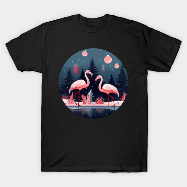 Flamingo Flock Sunset, Love Flamingos T-Shirt by logiamerch
