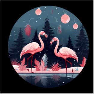 Flamingo Flock Sunset, Love Flamingos Posters and Art