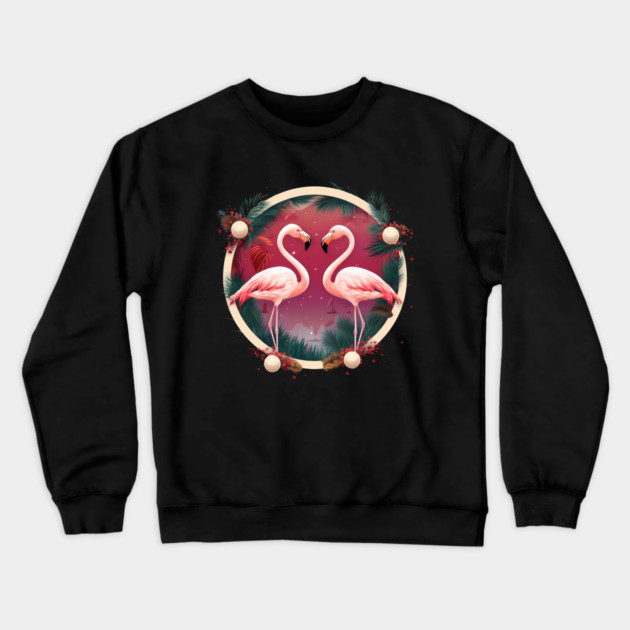 Flamingo Flock Sunset, Xmas,  Love Flamingos Crewneck Sweatshirt by logiamerch