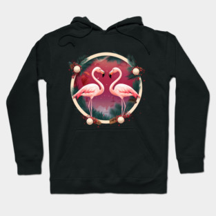 Flamingo Flock Sunset, Xmas,  Love Flamingos Hoodie