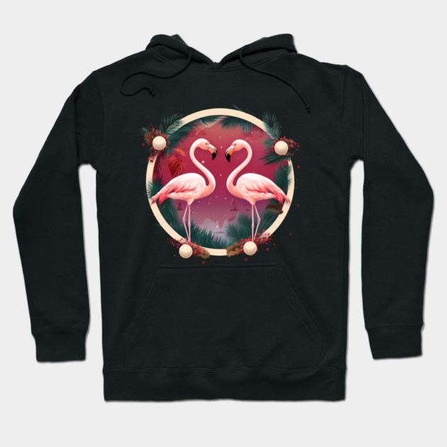 Flamingo Flock Sunset, Xmas,  Love Flamingos Hoodie by logiamerch
