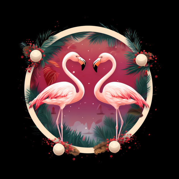 Flamingo Flock Sunset, Xmas,  Love Flamingos by logiamerch