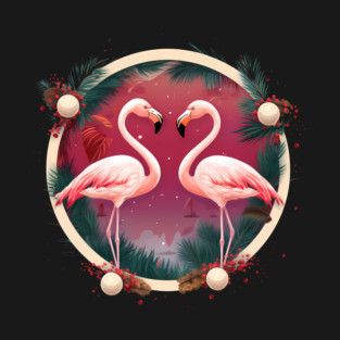 Flamingo Flock Sunset, Xmas,  Love Flamingos T-Shirt