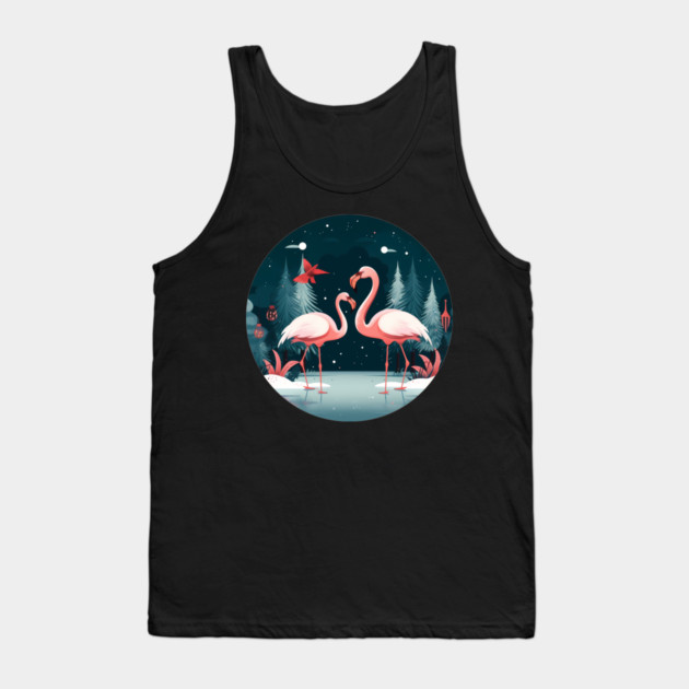 Flamingo Flock Sunset, Xmas,  Love Flamingos Tank Top by logiamerch