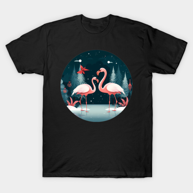 Flamingo Flock Sunset, Xmas,  Love Flamingos T-Shirt by logiamerch