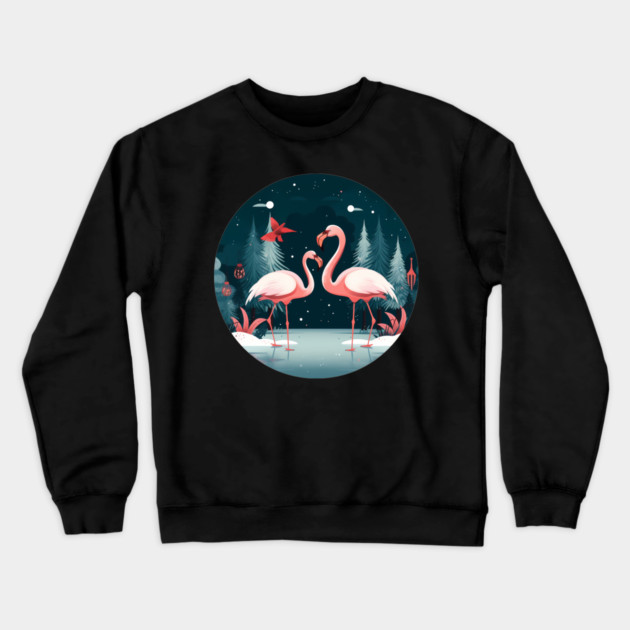 Flamingo Flock Sunset, Xmas,  Love Flamingos Crewneck Sweatshirt by logiamerch