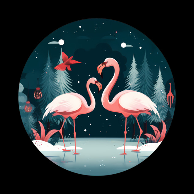 Flamingo Flock Sunset, Xmas,  Love Flamingos by logiamerch