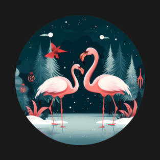 Flamingo Flock Sunset, Xmas,  Love Flamingos T-Shirt
