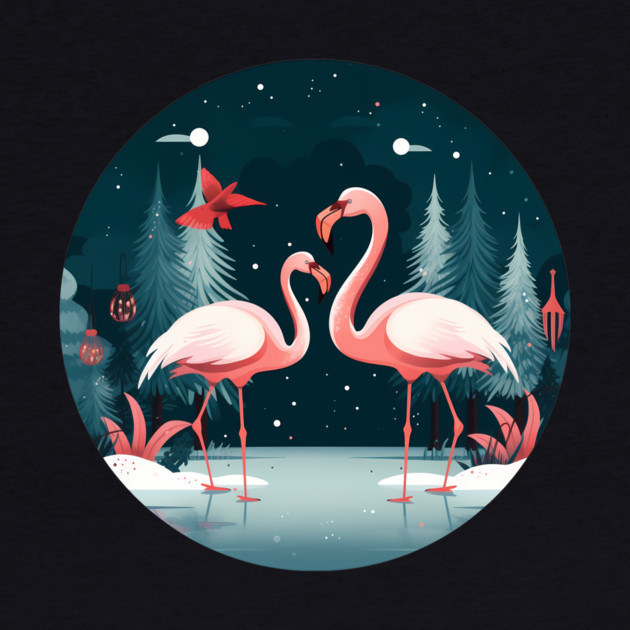 Flamingo Flock Sunset, Xmas,  Love Flamingos by logiamerch