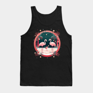 Flamingo Flock Sunset, Xmas,  Love Flamingos Tank Top