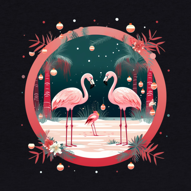 Flamingo Flock Sunset, Xmas,  Love Flamingos by logiamerch