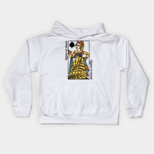 Character of Playing Card Queen of Spades Kids Hoodie
