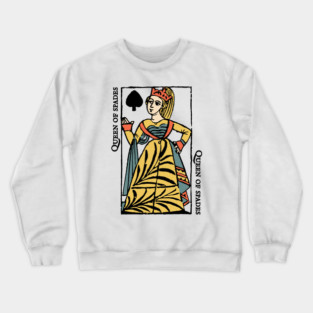 Character of Playing Card Queen of Spades Crewneck Sweatshirt