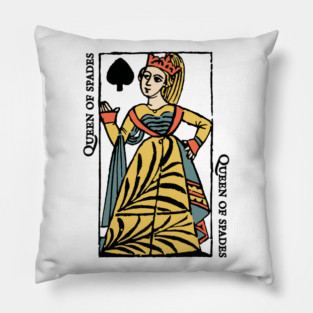 Character of Playing Card Queen of Spades Pillow