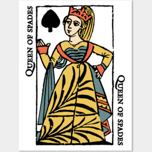 Character of Playing Card Queen of Spades Posters and Art