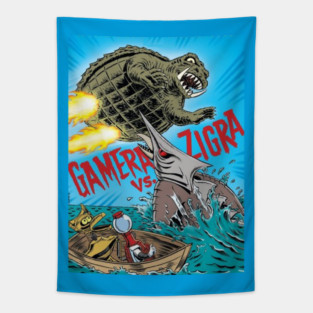 MST3K Mystery Science Promotional Artwork - Gamera vs Zigra Tapestry