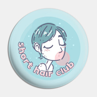 Short Hair Club Pin