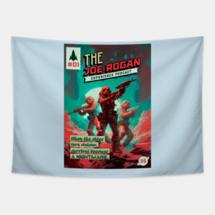 The Joe Rogan Experience Comic Book Alien Illustration Tapestry