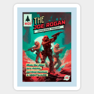 The Joe Rogan Experience Comic Book Alien Illustration Sticker